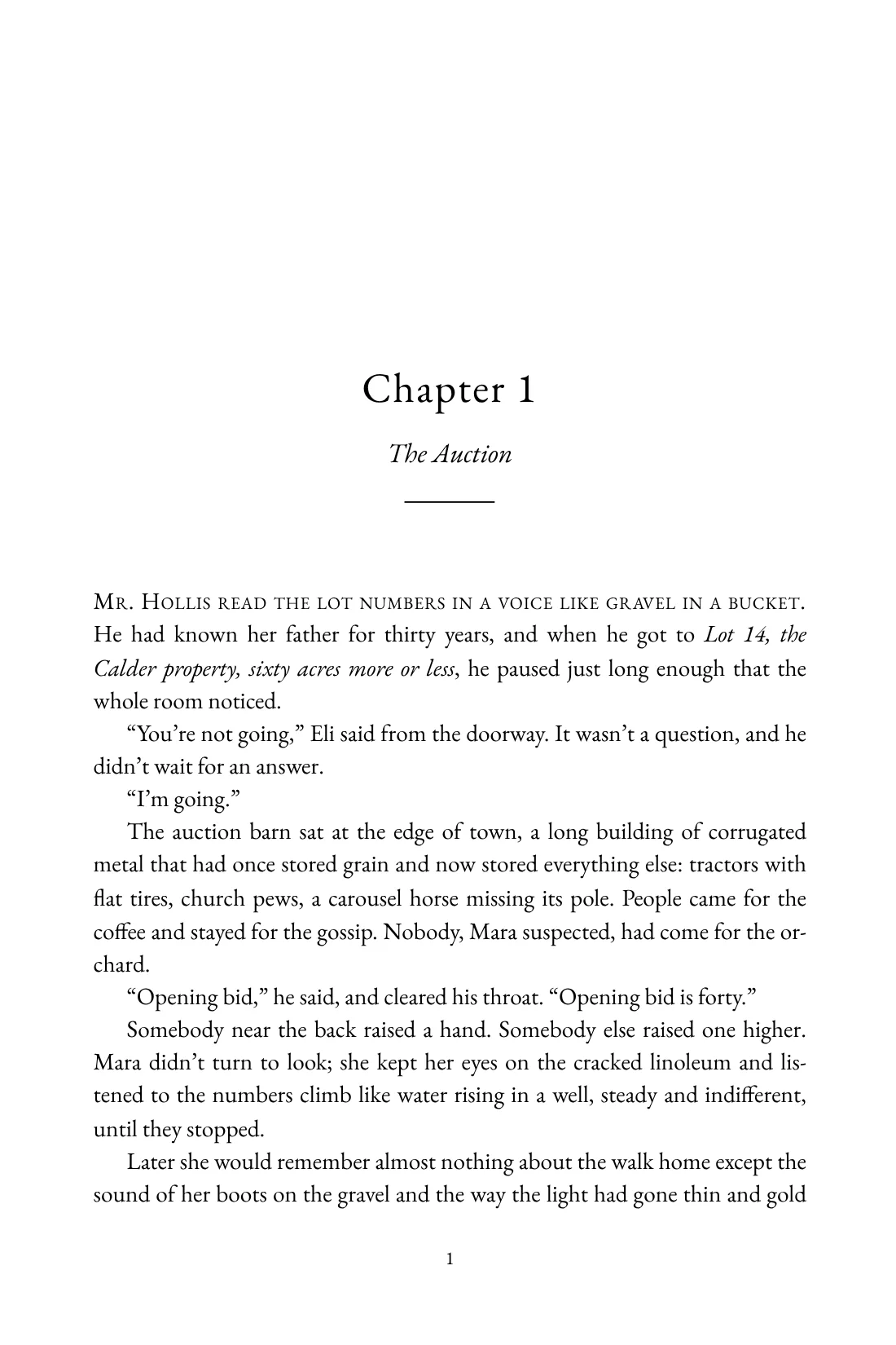The same opening set as the first page of chapter one in a printed book